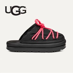 UGG Women SPACESLIDER TECH BLACK/PINK SLIDE  SLIPPER SHOES NWOT - SIZE 9